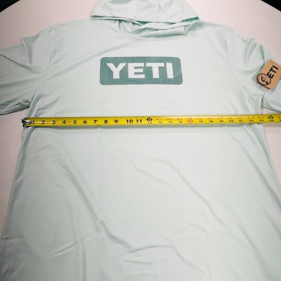 YETI Men’s Ice Mint Green Wave Logo Badge Hoodie Long-Sleeve Sunshirt XXL NWT - Picture 4 of 6
